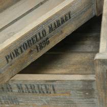 Plateau décoratif vintage boîte en bois 39,5 × 23 / 46,5 × 28,5cm lot de 2
