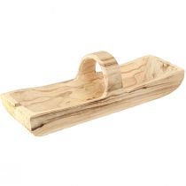 Article Corbeille en bois avec anse en bois de Paulownia 56×16cm H16cm