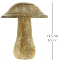 Article Champignon en bois avec rainures décoration en bois champignon bois de manguier naturel 11,5ר10cm