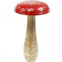 Amanite mouche en bois d&#39;agaric grand champignon de décoration d&#39;automne Ø14cm H24cm