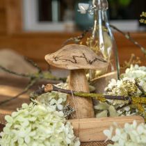 Champignon en bois avec motif décoration en bois champignon naturel, doré Ø12.5cm H15cm