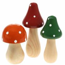 Set d&#39;agaric mouche décoratif orange, vert, rouge 10/12 / 14.8cm
