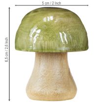 Article Champignons en bois décoration d&#39;automne champignons vert rouge orange H6.5cm 9 pcs