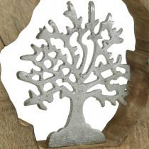 Article Déco sculpture arbre dans un anneau en bois décoration de table à poser 22×21×4cm