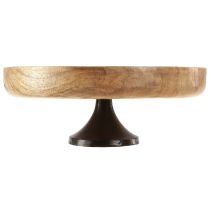 Article Bol en bois avec base bol décoratif bois naturel noir Ø25cm