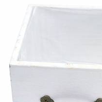 Article Jardinière bois tiroir blanc 15x15/12x12cm lot de 2