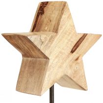 Article Étoile en bois naturel avec base en tige décoration étoile 20x9,5x50cm