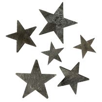 Article Étoile en bois à disperser gris 2,7-5cm 72 pcs