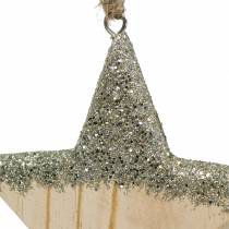 Article Cintre Décoration Bois Etoile Glitter 14,5cm 2pcs