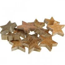 Article Étoiles en bois dispersées décoration étoile Noël brillant naturel H5cm 12 pcs