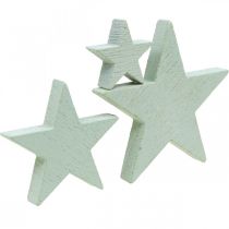Article Décoration d&#39;étoiles en bois décoration à disperser Noël menthe 3/5/7cm 29 pcs