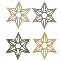 Article Étoiles en bois Décoration de Noël étoiles de décoration en bois vert 8cm 16 pcs
