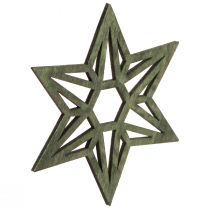 Article Étoiles en bois Décoration de Noël étoiles de décoration en bois vert 8cm 16 pcs
