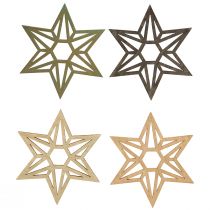 Article Étoiles en bois Décoration de Noël étoiles en bois marron 8cm 16 pcs