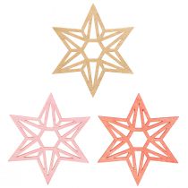 Article Étoiles en bois Décoration de Noël étoiles en bois orange 8cm 16 pcs
