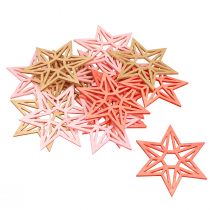 Article Étoiles en bois Décoration de Noël étoiles en bois orange 8cm 16 pcs