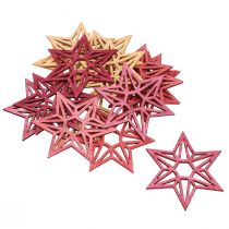 Article Étoiles en bois décoration de Noël étoiles de décoration dispersées Berry 8cm 16 pcs