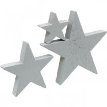 Article Étoiles en bois saupoudres déco Noël gris 3/5/7cm 29p