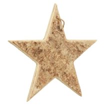 Article Étoile décorative en bois naturel avec écorce de bouleau Ø20 cm