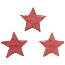 Article Décoration étoiles en bois Décoration de Noël étoiles rose brillant Ø5cm 8 pcs