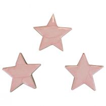 Étoiles de décoration en bois étoiles décoration de Noël rose brillant Ø5cm 8pcs