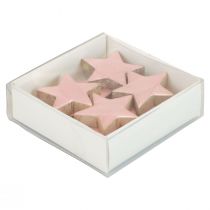 Article Étoiles de décoration en bois étoiles décoration de Noël rose brillant Ø5cm 8 pcs