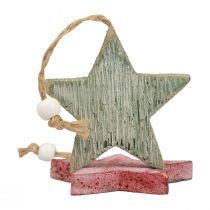 Article Étoiles en bois étoiles décoratives à suspendre décoration vintage Ø6,5cm 10pcs
