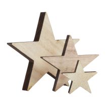 Article Décoration d&#39;étoiles en bois décoration de Noël naturel 3/5/7cm 29pcs