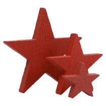 Article Décoration d&#39;étoiles en bois décoration à disperser Noël rouge 3/5/7cm 29pcs