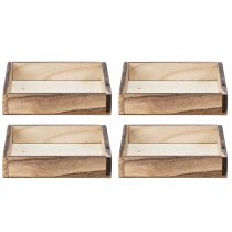 Article Plateau en bois, style rustique, idéal pour la décoration de la maison ou du bureau, 15 cm, lot de 4