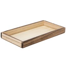 Article Plateau rectangulaire en bois, organisateur pratique, polyvalent et robuste, 30 cm, lot de 4