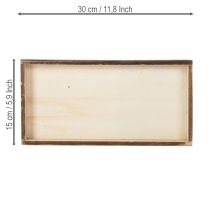 Article Plateau rectangulaire en bois, organisateur pratique, polyvalent et robuste, 30 cm, lot de 4