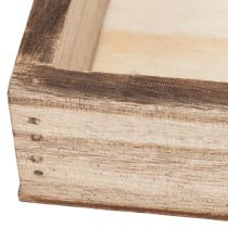 Article Plateau rectangulaire en bois pour plantation et décoration. Usage polyvalent. Conception robuste. 30 cm, lot de 4.