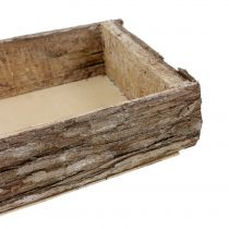 Article Plateau en bois avec plateau décoratif en écorce d&#39;arbre naturel 40×15×5cm 3pcs