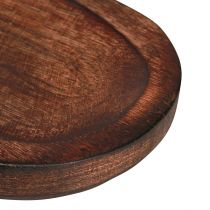 Article Plateau en bois ovale Plateau décoratif lasuré brun 40×12cm