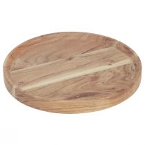 Article Plateau rond en bois d&#39;acacia planche à découper naturelle Ø25cm