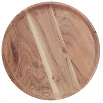 Article Plateau rond en bois d'acacia planche à découper naturelle Ø25cm