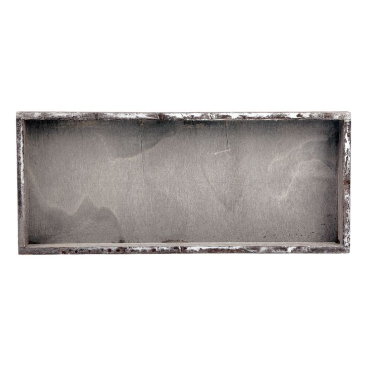 Article Plateau en bois plateau décoratif carré vintage bois gris 35×15×3cm