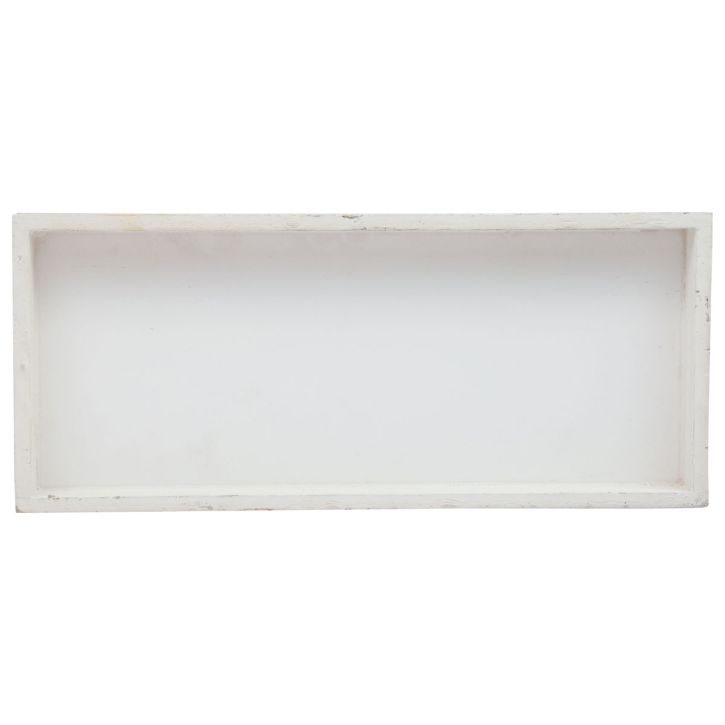 Article Plateau en bois plateau décoratif blanc shabby chic bois 35×15×3cm