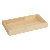 Plateau en bois plateau décoratif bois rectangulaire naturel 34×20×3,5cm
