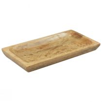 Article Plateau en bois rectangulaire en manguier naturel 25x13x2,5cm