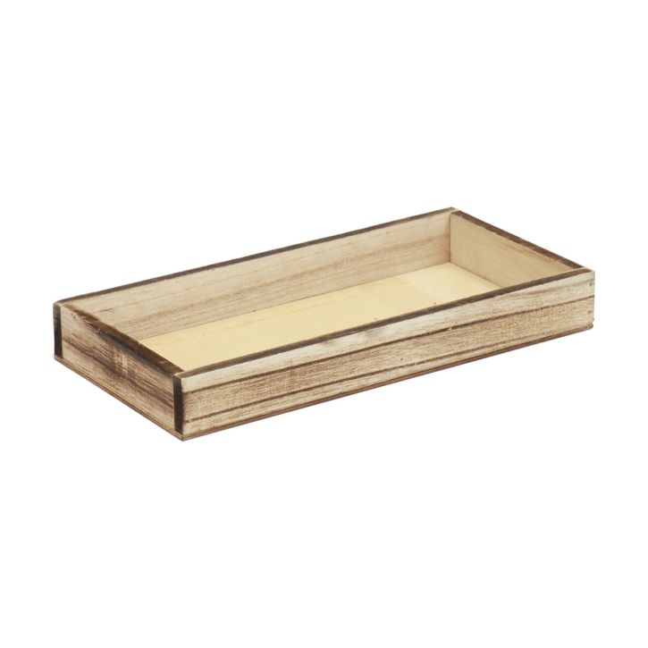 Article Plateau en bois flammé plateau décoratif décoration de table rustique 24×12×3cm