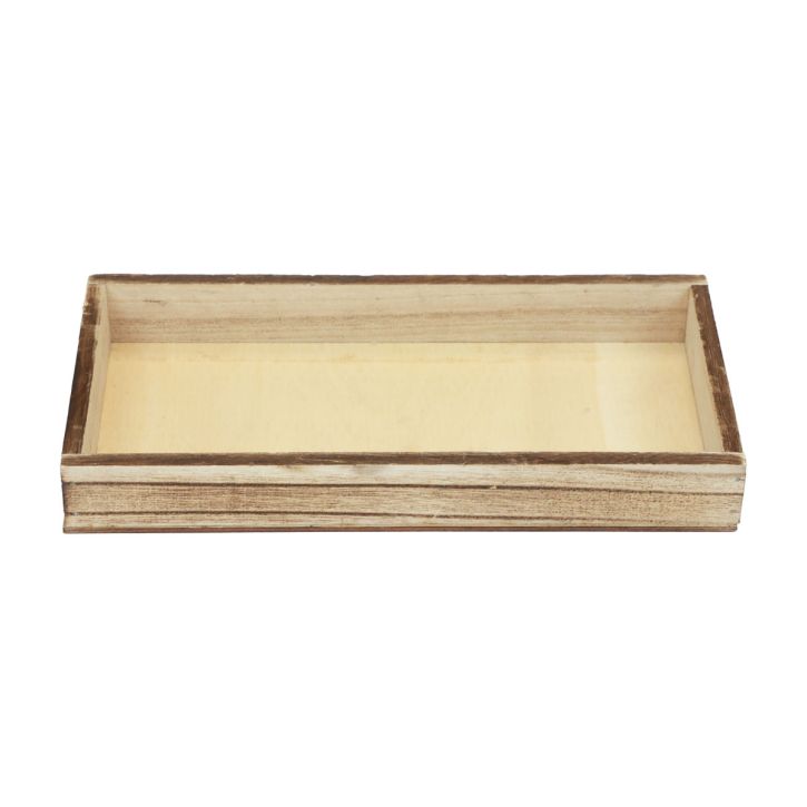 Article Plateau en bois flammé plateau décoratif décoration de table rustique 24×12×3cm