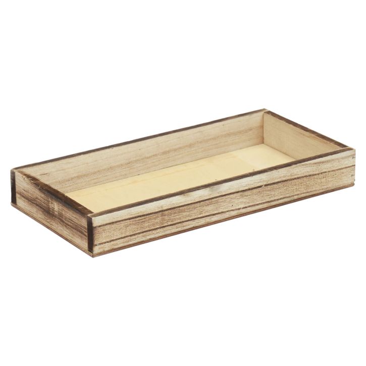 Plateau en bois flammé plateau décoratif décoration de table rustique 30×15×3cm