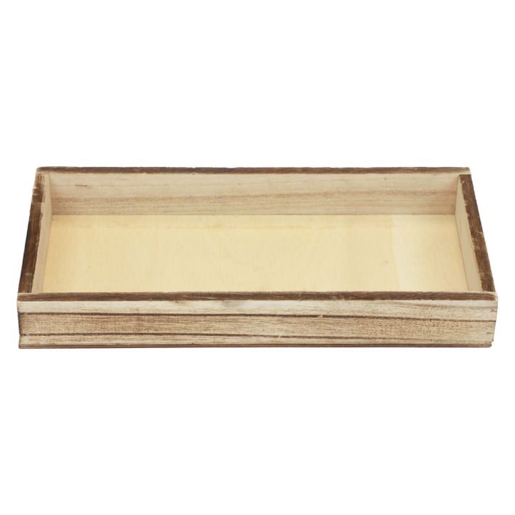 Plateau en bois flammé plateau décoratif décoration de table rustique 30×15×3cm