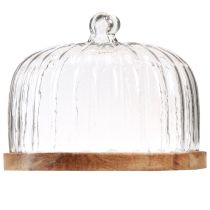 Article Assiette en bois avec dôme à fromage assiette décorative bois Ø29cm H22cm