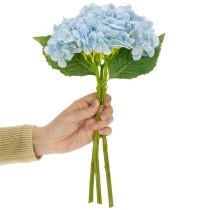Article Fleurs d'hortensia artificielles, design réaliste, pour la décoration du salon, 34 cm, lot de 3