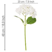 Article Fleur d'hortensia artificielle à longue tige pour la décoration, 48 cm