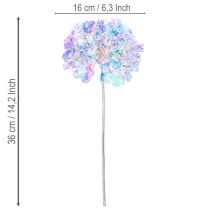 Article Branche d'hortensia artificielle fleurie aux couleurs irisées, 36 cm, lot de 2