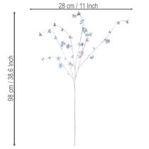 Article Branche fleurie artificielle délicate aux fleurs irisées, 98 cm